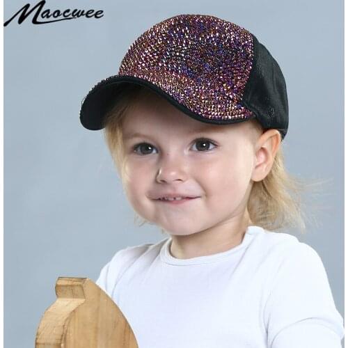 Summer Baseball Cap For Children Sun Hat Snapback Rhinestones Diamond Cap for Boy Girls Casual Cap Bone Gorro Cute Fashion Hats