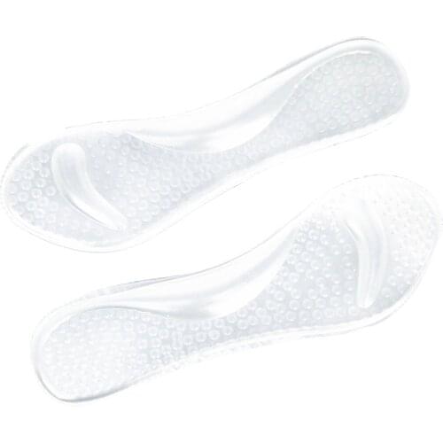 Fashion Boutique 1 pair Transparent Gel Insoles with Forefoot Arch Support Foot Fatigue/ Dtress/ Pain/ Massage