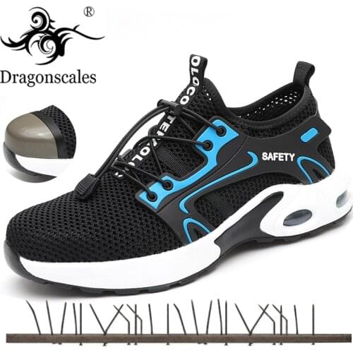 Male Safety Shoes Steel Toe Fashion Anti-puncture Men Work Shoes Black Breathable Comfortable Indestructible Shoes Work Sneakers