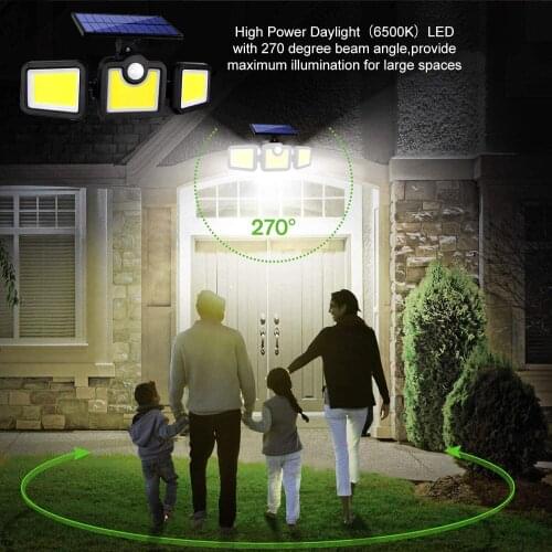 New good China Creative Design Three Head Motion Radar Sense Solar Power Sunshine charge Led Wall Lamp Outdoor