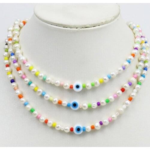 5 Pcs Colorful Beaded Strand Necklace Summer color Beaded Chocker Necklace Jewelry Accessories Jewelry Necklace Gift 9969