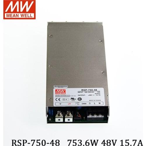 RSP-750-48 MEAN WELL Switching Power Supply 110V/220V AC to 48V DC 15.7A 750W Meanwell Transformer PFC programmable power supply