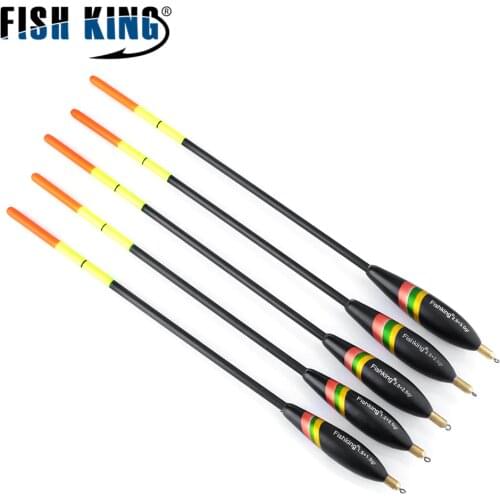 FISH KING 5 styles Barguzinsky Fir Bobber Fishing Float Mixed Size 20cm-26.5cm Copper Lead Ocean Rock Buoy Carp Fishing Tackle