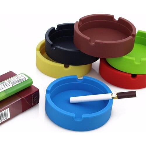 Silicone Round Ashtray Eco-friendly Colorfull Premium Silicone Rubber High Temperature Heat Resistant Round Design Ashtray