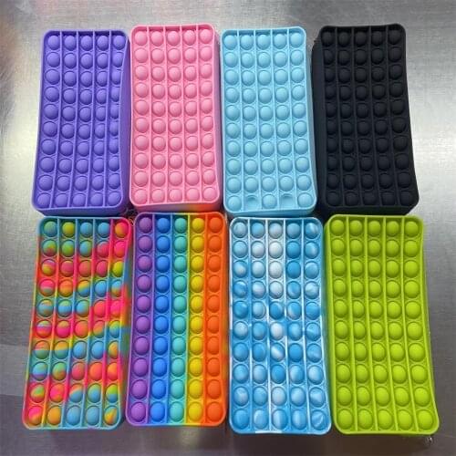 Push Bubble Popper Fidget Pop Bag Poppet Fidget Toy Silicone Bag Pencil Case