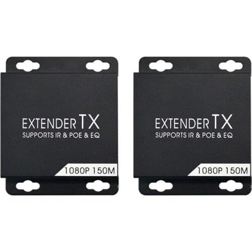 HDMI-Compatible POC Extender 150M HDMI-Compatible Extender 492Ft with IR over Single RJ45 Cat6/7 Cable