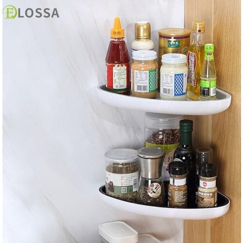 ELOSSA Punch-Free Corner Bathroom Shelf Toilet Vanity Storage Rack Wall-Mounted Drain Rack Household Bathroom Accessories Set