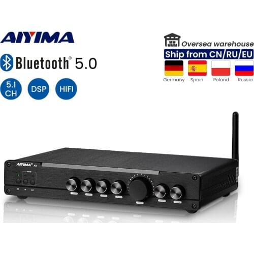 AIYIMA 100W Power Amplifier Surround Audio Amp HiFi Bluetooth 5.0 Subwoofer Amplifier APTX DSP LDAC COAX OPT 5.1 Home Theater