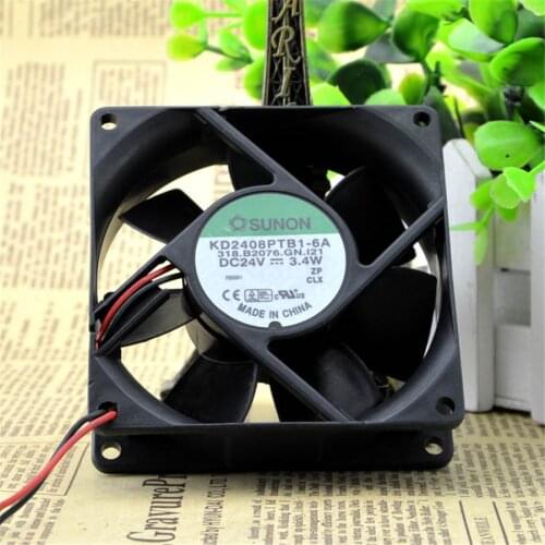 SUNON 8025 80MM Server Cooling fan 24V 3.4W 0.14A computer case fan KD2408PTB1-6A DUAL BALL Bearing with 2pin