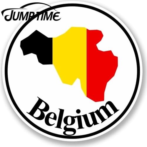 Jump Time for Belgium Vinyl Sticker Decal Luggage Travel Label Tag Flag Map Decal Rear Windshield Waterproof Car Accessories