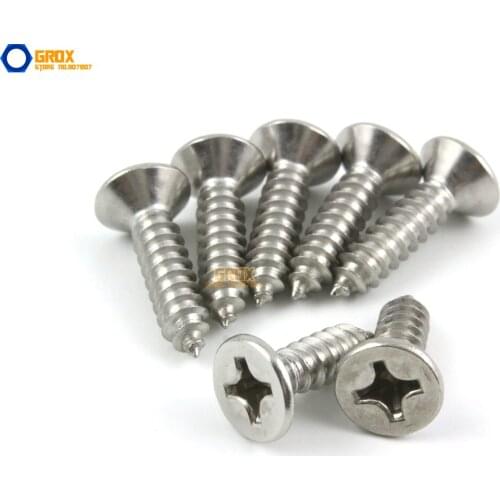 M4 316 Stainless Steel Phillips Flat Head Self Tapping Wood Screw