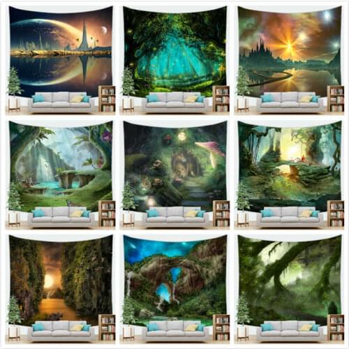 Vintage Scenery Buliding Carpet Mat Wall Hanging Tapestry Boho Home Decor 100x70cm 150x130cm 150x150cm 200x150cm