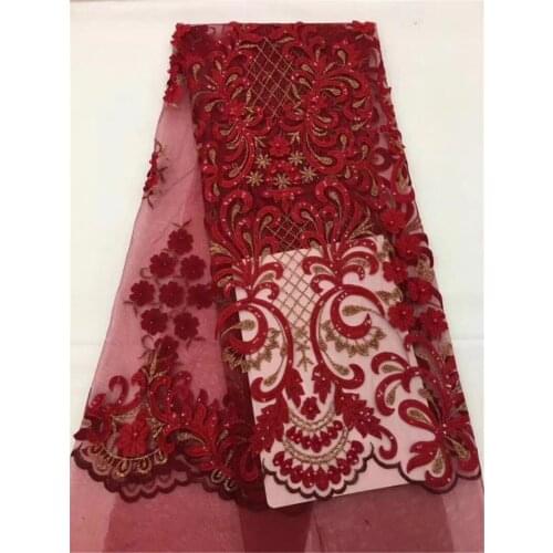 Beads Embroidered Tulle Lace Fabric For Party Dress High Quality Fashion African French Net Lace Fabric 5 Yards BZL-10156