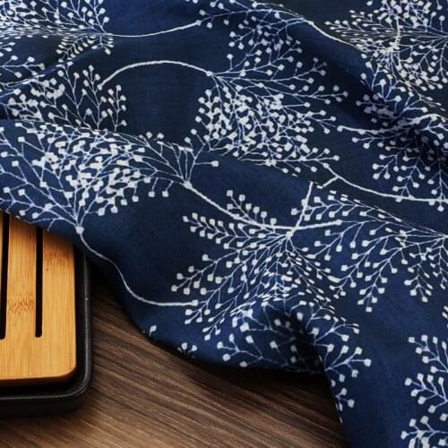 High quality flax fabric digital printing tissu clothes dresses, overcoats and trousers material