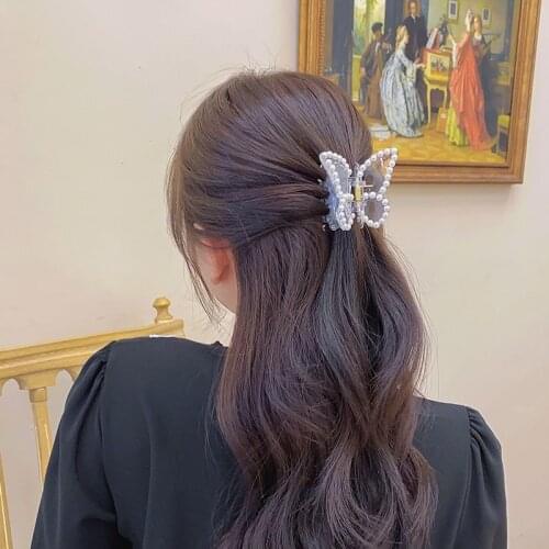 2021 New Fashion Exquisite Beautiful Butterfly Catch Hairclip Barrettes For Women Elastic Girl Hair Accessories Headwear