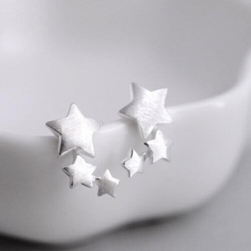 1 Pair 3 Stars Ear Studs Elegant Jewelry Exquisite Cute Lightweight Stud Earrings for Wedding