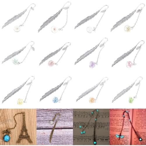1pc Luminous Metal Feather Bookmarks Vintage Wing Reading Page Mark for Students Teachers Graduation Gift School Office Supplies