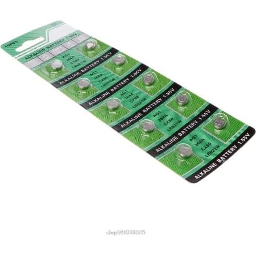 10PCS Watch Battery AG1 1.55V 364 SR621SW LR621 621 LR60 CX60 Alkaline Button Coin Cell Batteries D03 20 Dropship