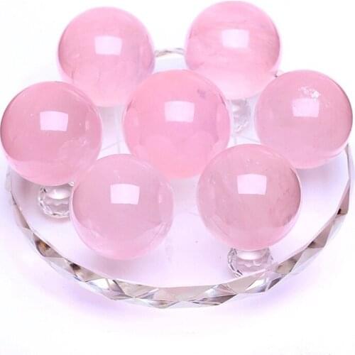 10PC Natural Crystal Ball Healing Sphere Stand DIY Home Decor Purple,Pink,Clear Aventurine Quartz/Amber Beeswax Crystal Ball