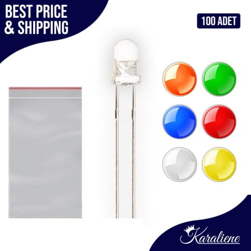 100pcs /lot Transparent Round 5mm super bright water clear Green Red white Yellow Blue Orange Light LED bulbs emitting diode F5