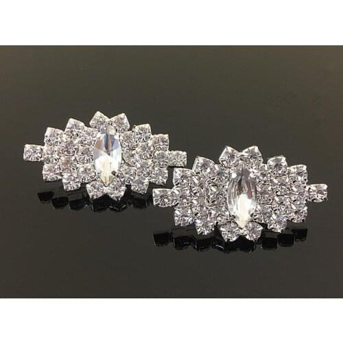 2017New 50pcs Clear Horse-Eye Crystal Rhinestones Button for Wedding Decoration or DIY Hair Accessories HZ343