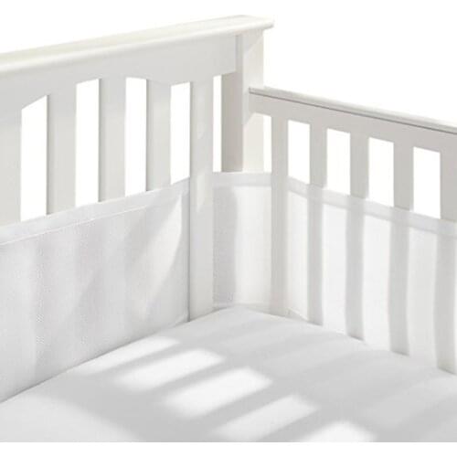 4 Sided Baby Breathable Mesh Crib Liner Infant Cot Bumper Mesh Children Bumper Crib Liner Baby Cot Sets Bed Around Protector