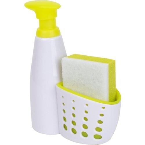 Press the soap dispenser, soap dispenser, sink sider, clean pot, lotion bottle with sponge, clean bottle 350ml