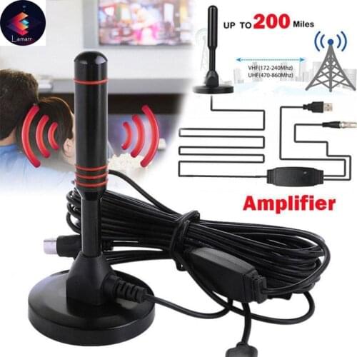 HD Digital Indoor Amplified TV Antenna 200 Miles Ultra HDTV With Amplifier VHF/UHF Quick Response Indoor Outdoor Aerial HD Set