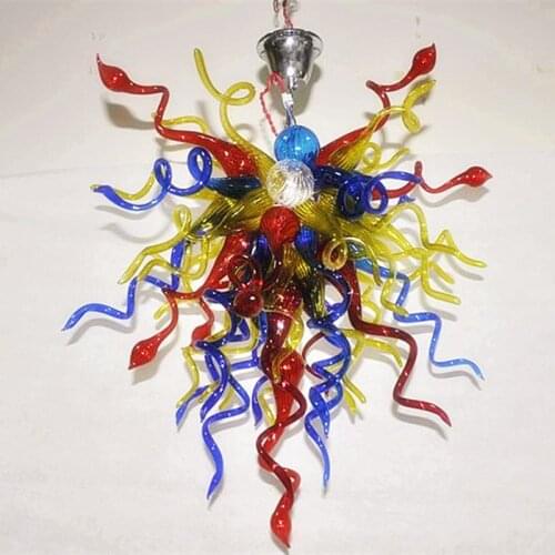 Classic Chandelier Multi Colored Pendant Lamps LED Hand Blown Glass Lights House Decoration Living Room Lustre 70 CM
