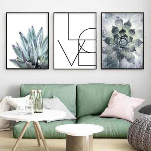 Small Fresh Aloe Juic Plant Nordic Modern Style Posters Canvas Pictures For Living Room Bedroom Decorative Painting Unframed