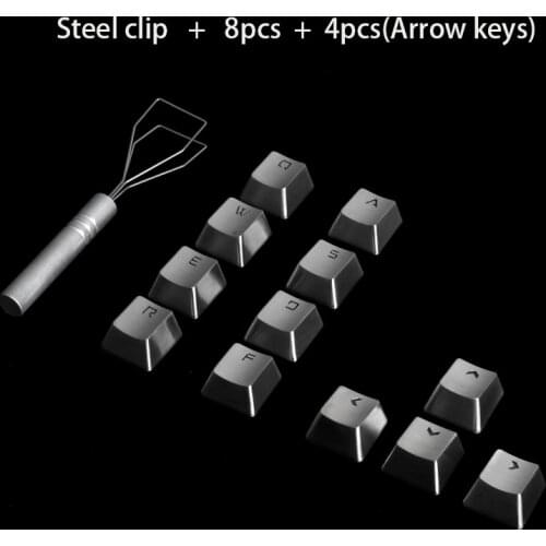 Stainless Steel Metal Keycap For Mechanical Keyboard MX Keycap Arrow Keys QWER ASDF Can Transmit Light With Keycap Clip