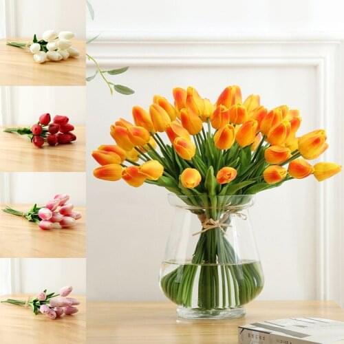 Mini Simulation FlowerTulip Fake Flower Bouquet Living Room Home Decoration Flowers Artificial Flowers For Wedding Party Decor