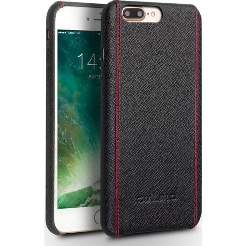 QIALINO Ultra Slim Fashion Phone Case for iPhone 8 Luxury Calf Genuine Leather Back Cover for iphone 8 plus for 4.7/5.5 inch