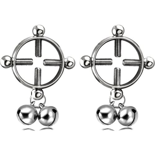 Fashion 1/2 Pcs Women Body Piercing Breast Nail Screw Bell Pendant Fake Nipple Ring Adijustable Nipple Ring Jewelry Casual Women