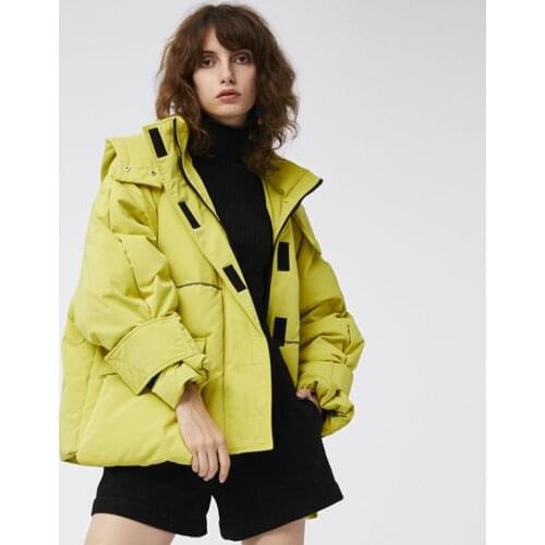 2019 New Winter Fashion Street Womens Down Jacket Cool Girls Zipper Hooded Down Coat Outerwear
