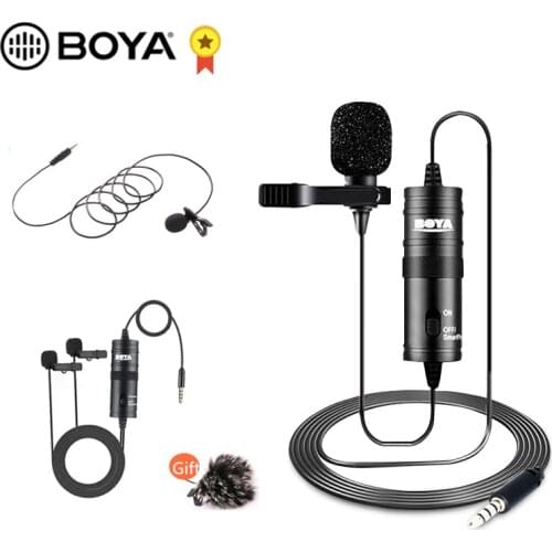 BOYA BY-M1DM M1 LM10 Audio Video Record Lavalier Microphone Clip On Mic for smartphone DSLR camera Podcast Camcorder Recorder