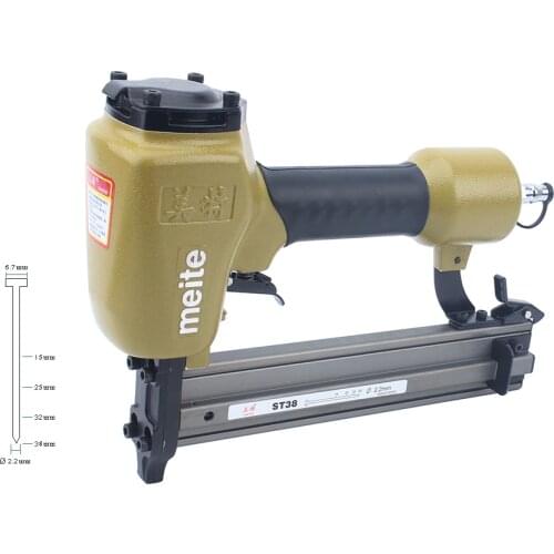 Meite ST38 Professional Pneumatic Nailing Gun Air Stapler Gun Pneumatic Nailer Gun 15-38mm for Trunking/Concrete