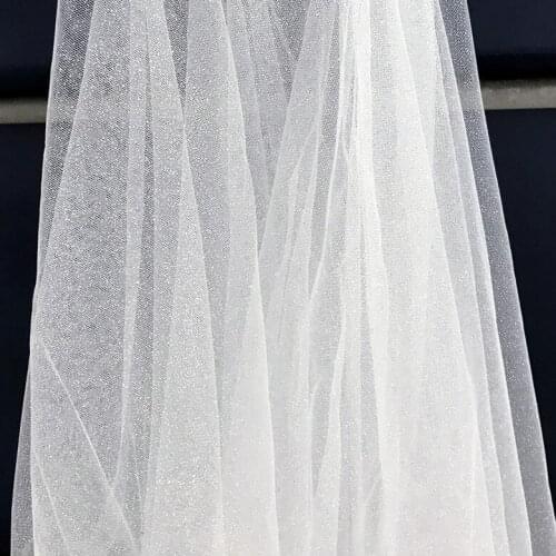 Mesh lace soft mesh Rice Silver Gold sequins fabric wedding dress veil DIY fabric transparent dress fabric