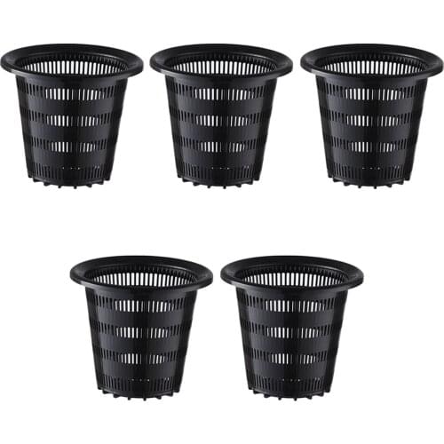 5Pcs 10 X 10 X 9cm Mesh Pot Net Cup Planting Basket Hydroponic Plant Grow Garden Garden Tools - Green White Black