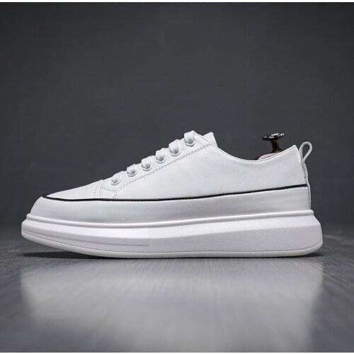 Genuine Leather Casual Shoes Men Loafers Fashion Flat Shoes Moccasins Shoes Sneakers Low Top Walking Shoes White Shoes