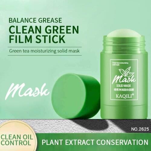 Green Tea Solid Mask Oil Control Acne Clearing Cleansing Mask Moisturizing Blackhead Fine Pores Mud Mask Face Skin Care TSLM1