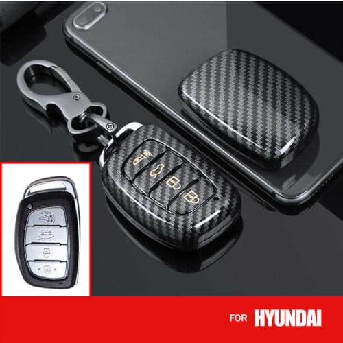 Carbon Fiber ABS Car Key Fob Case Holder For HYUNDAI Tucson i10 i20 i40 IX25 IX35 Elantra Sonata Ioniq Key bag