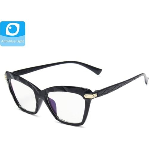 Vintage Anti Blue Light Block Cat Eye Eyewear Frame Women Retro Eye Glasses Frame Female Clear Lens Spectacles Eyepiece Shades