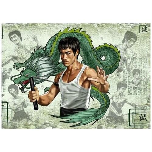 Bruce Lee Vintage Art Film Print Silk Poster Home Wall Decor 24x36inch