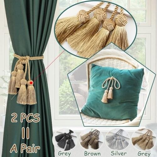 BEL AVENIR 2PCS Tassel Curtain Tieback Home Decorative Tassels Tiebacks for Curtains Accessories 9 Colors Polyester Fringe Rope