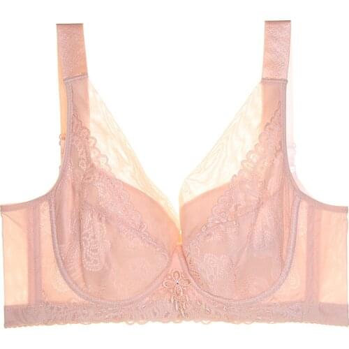 Sexy Large Bras For Women Lace Bra Lingerie Seamless Underwear Large Size Ultra-thin Brassiere Bralette 42D