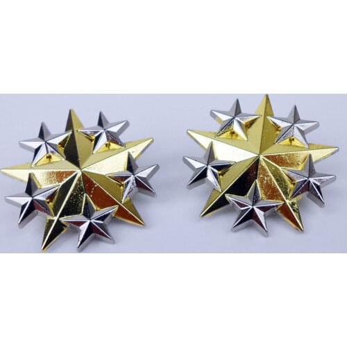 PAIR US ARMY GENERAL OFFICER SIX STAR BADGE PIN INSIGNIA US RANK BADGE-0303 Military 5605101