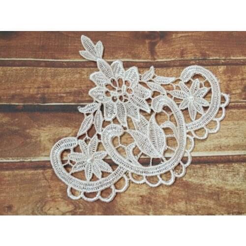 1PCS Patche Tulle Lace Fabric Collar Trim Patch Embroidery Applique Sticker For Clothes sew on patches parches para ropa LE29