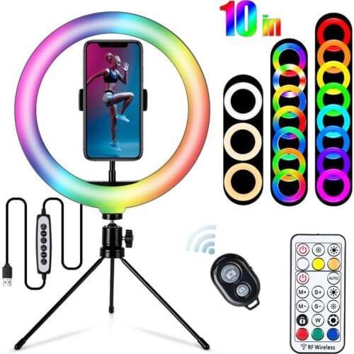 10 inch Selfie Ring LED Light with Stand Tripod Photography studio Ring Lamps for Phone TikTok Youtube Makeup Video Vlog 26cm