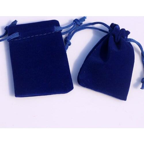 100pcs 5x7cm (1.96"x2.75") Jewelry Packing Velvet bag Packaging Bags Royal Blue Drawstring Gift Bags Pouches Ring Packing Bags